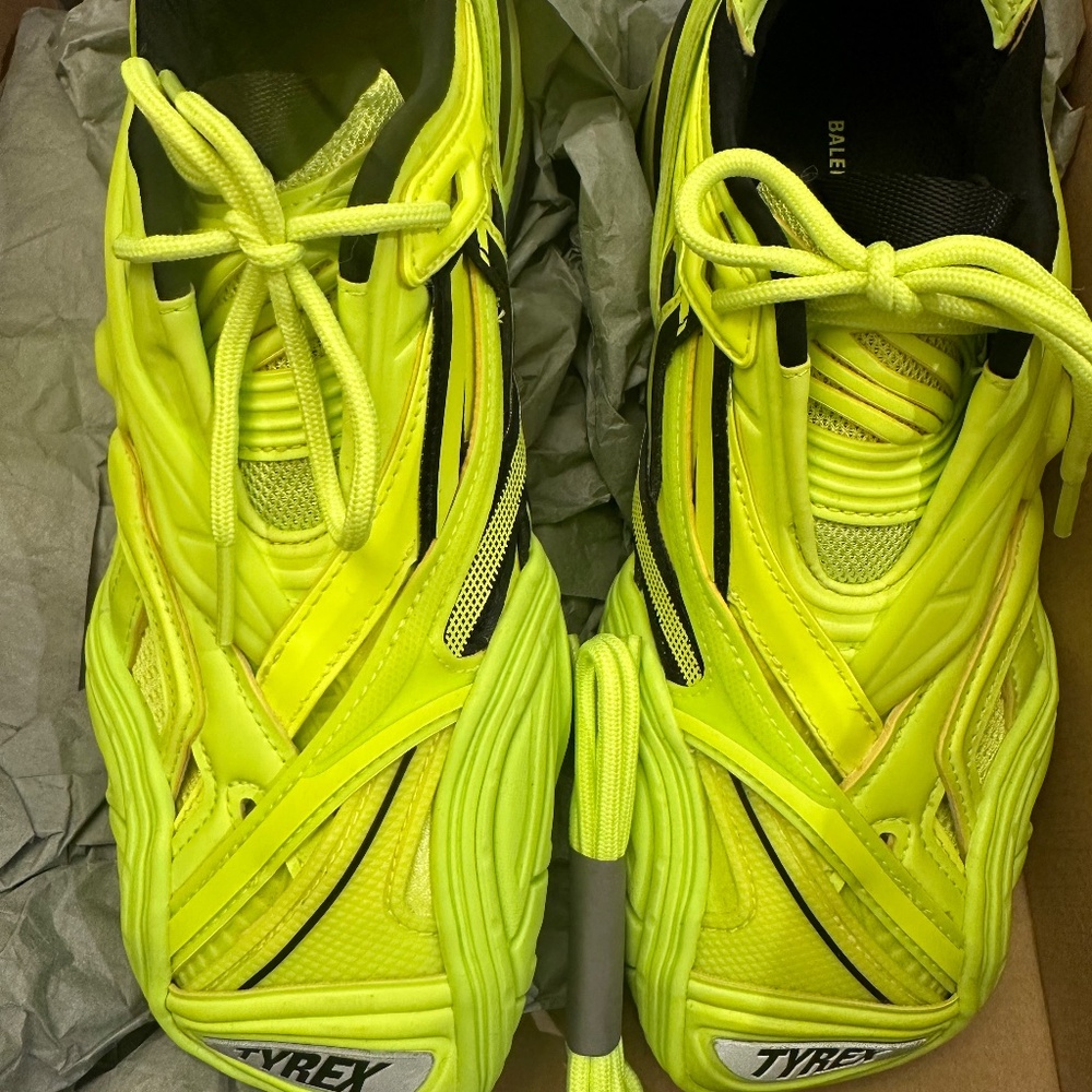 Balenciaga Wmns Tyrex Fluo Yellow Sneakers Size 6 - Picture 4 of 9